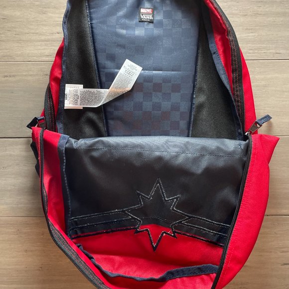 Vans CAPTAIN MARVEL Girls Backpack/Schoolbag, Racing Red VN0A3QXFIZQ NEW - Picture 9 of 14